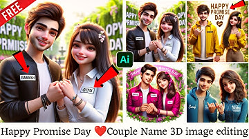Happy Promise Day 3D Ai images editing tutorial|| Viral 3d image editing || bing image creator
