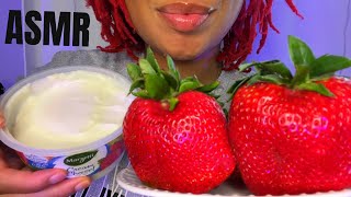 ASMR | Eating Giant Strawberries 🍓 w/ Fruit Dip