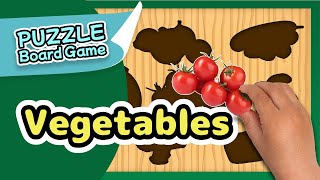 Vegetables | Puzzle Board Game with Flashcards for Kids | Made by Redcat Reading