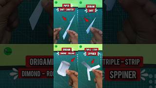 How to fold the 4 type of easy origami homemade paper craft , paper dart 🎯 , paper spinner , #shorts