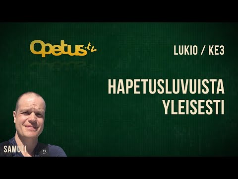 Video: Hapetustilan Ja Hapetusluvun Välinen Ero