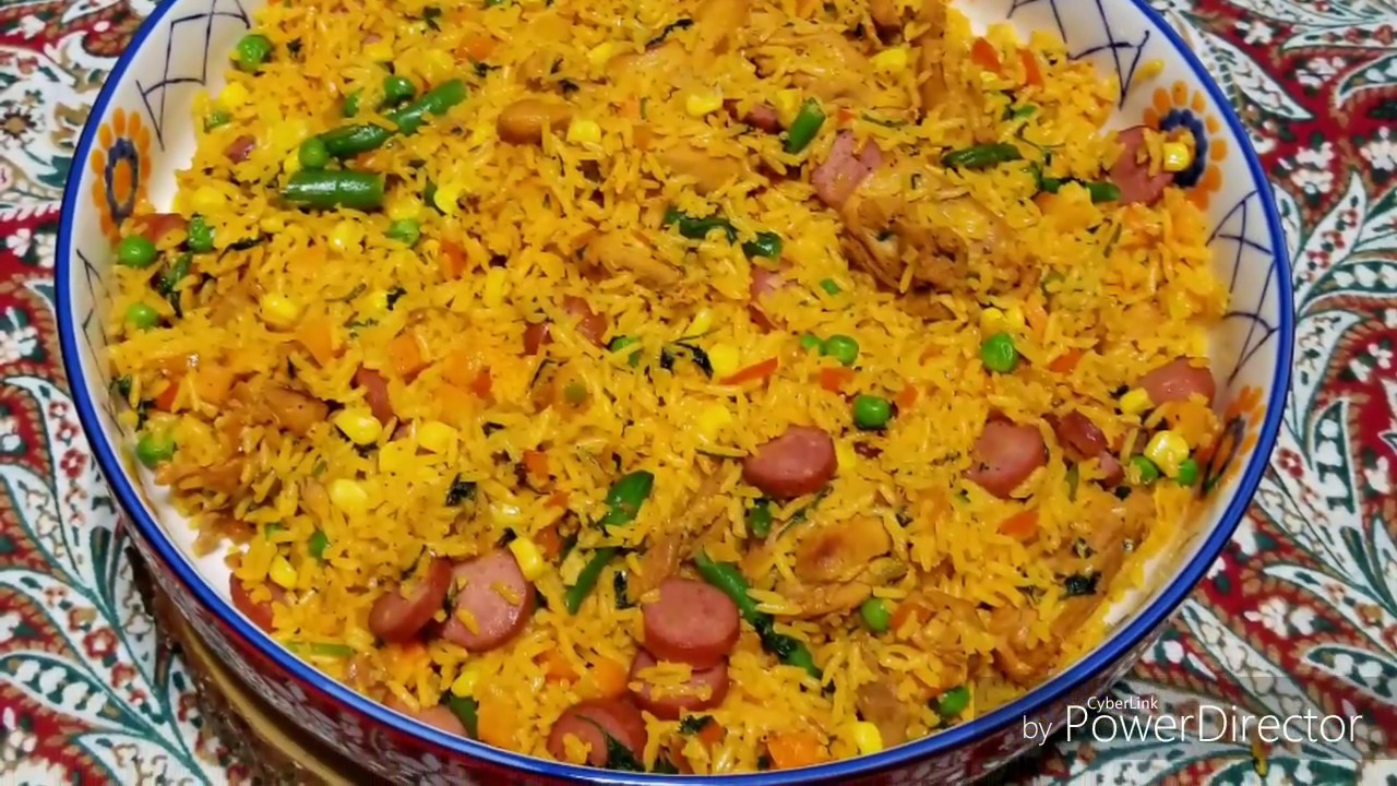 Receta de arroz con pollo venezolano.