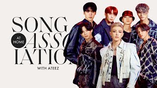 ATEEZ Sings Shawn Mendes, 5 Seconds of Summer, and “Answer” in a Game of Song Association | ELLE screenshot 4