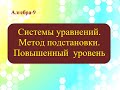 Метод подстановки. Система уравнений повышенного уровня