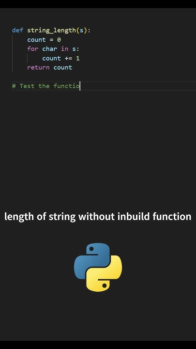 Length of string without using inbuilt function #python #coding # ...