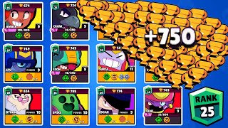 NONSTOP to 750 TROPHIES With EVERY BRAWLER! Brawl Stars