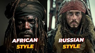 Full CAPTAIN JACK SPARROW FROM OTHER COUNTRIES | DRAWS ARTIFICIAL INTELLIGENCE Update