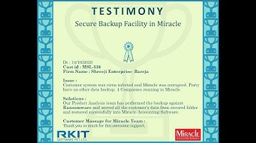 Ransomware Protection (Another Success Story of our Secure Backup Facility - Customer FeedBack )