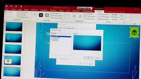 Thiết lập nút lệnh liên kết slide trong PowerPoint.