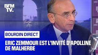 Eric Zemmour face à Apolline de Malherbe en direct