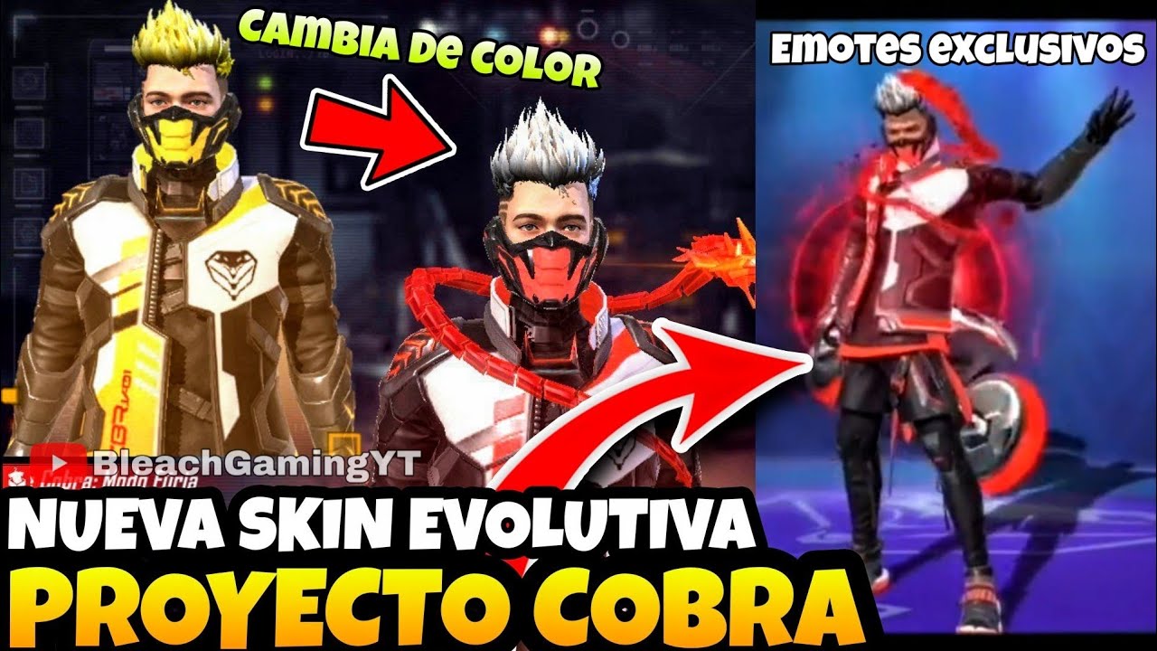 š NUEVA SKIN EVOLUTIVA de FREE FIRE || Skin de PROYECTO COBRA *cambia