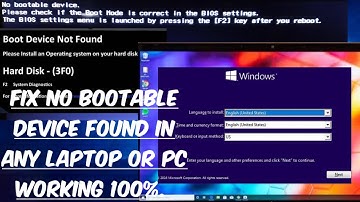 |How To Fix No Bootable Device Found in Any Laptop or Pc|Toshiba Satelite|
