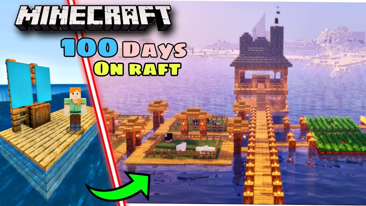 I Survived 100 DAYS on RAFT/Minecraft ///#minecraft #strikegamer - YouTube