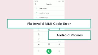 Fix Invalid MMI Code In Android Phone