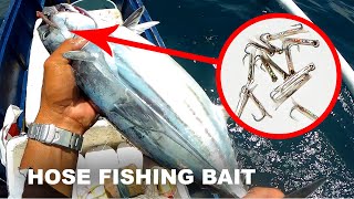 How to Catch Skipjack Tuna using Dextrose Hose as Lure | Traditional Fishing 'Tapsay' Tulingan