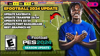 eFootball™ 2024 PPSSPP Update Transfer 23/24 New Kits 23/24 Best Graphics HD Commentary Peter Drury