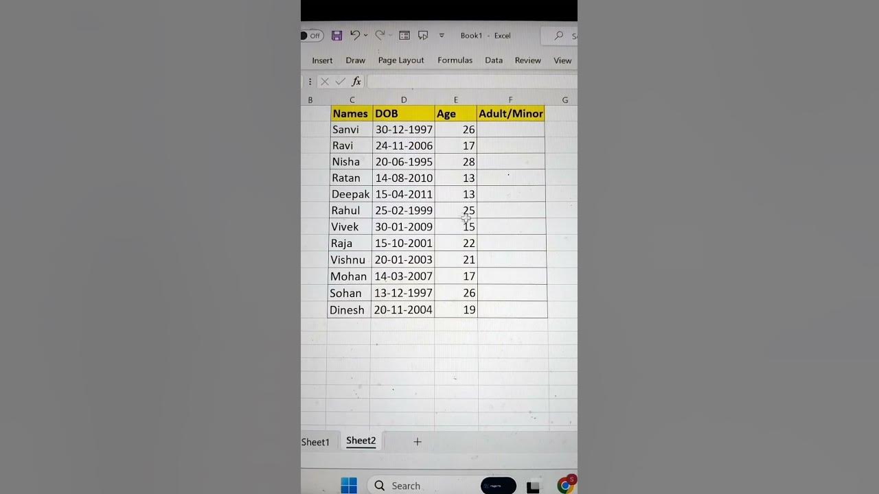 How to dob to age by formula in excel youtube
