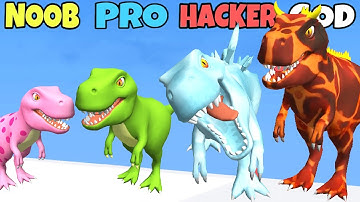 NOOB vs PRO vs HACKER vs GOD in Dino Hunt 3D