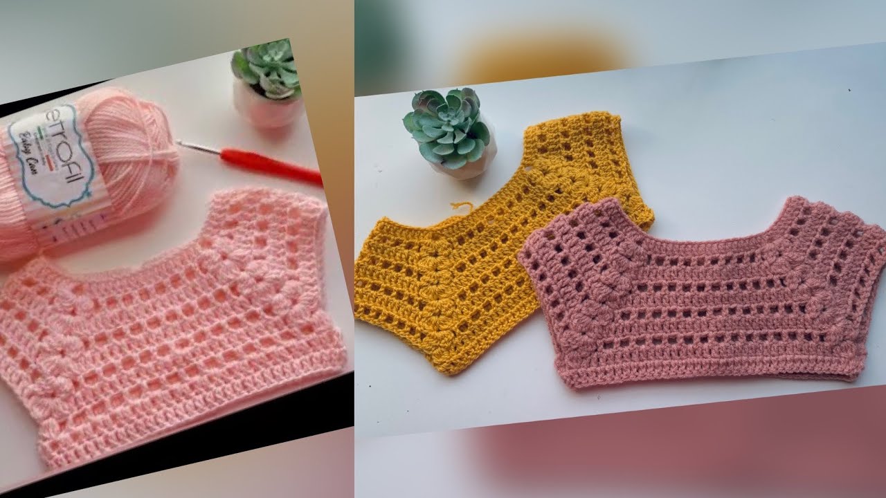 Canesú Tejido A Crochet Para Niña 2 a 3 años | Canesú Tejido Para Niña 3 a  4 Años PATRÓN DE CROCHET - YouTube