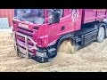 RC truck action and stuck at RC Glashaus! Big R/C lorry fun!