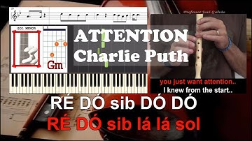 Attention Charlie Puth Educacao Musical Flauta Piano Guitarra Letra Partitura  Jose Galvao