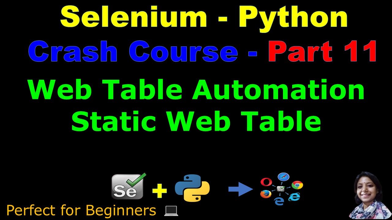 Learn Selenium with Python in 2025 | Part 11 - Web Table Automation ...