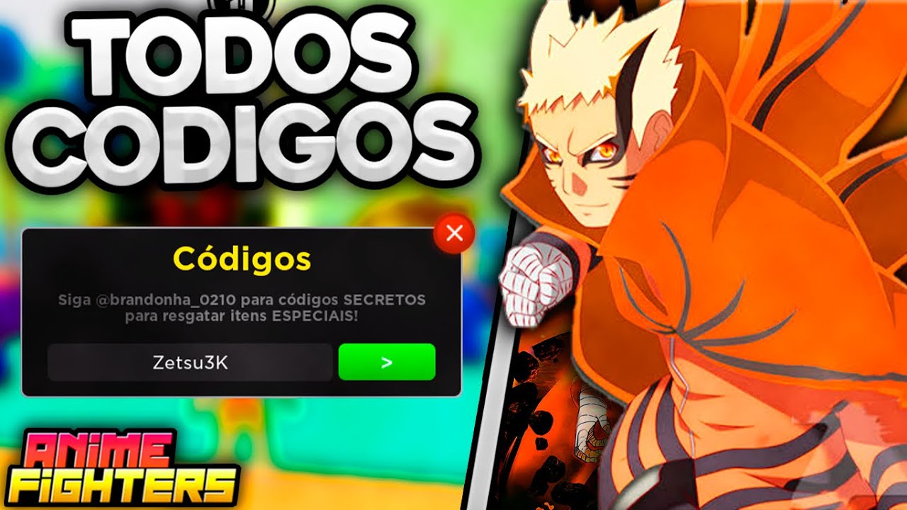 todos os códigos de anime fighter