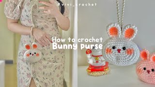 ? How To Crochet Bunny Purse | Coin & Lipstick Bag ✨
