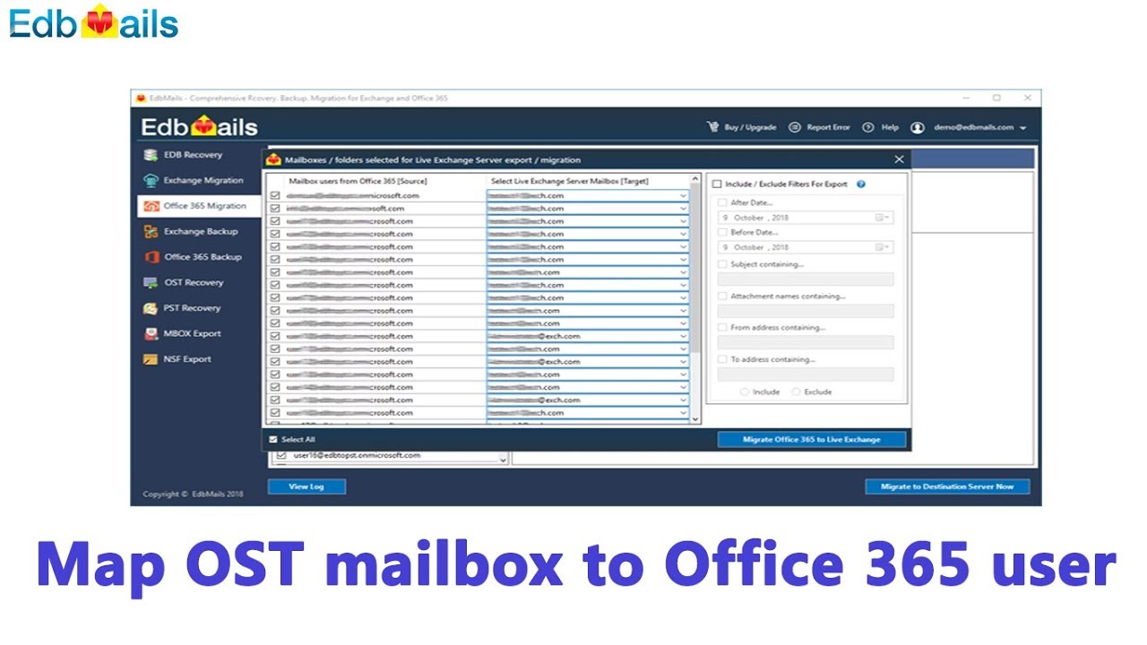 Map OST mailbox to Office 365 user