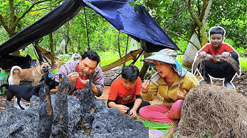 LẤY BÓ RƠM THỜI COVID NƯỚNG MÓN CÁ LÓC NƯỚNG TRUI | CUỘC SỐNG THÔN  #mukbang #villagelife
