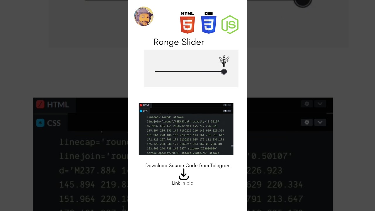 Range Slider using HTML, CSS and JavaScript      