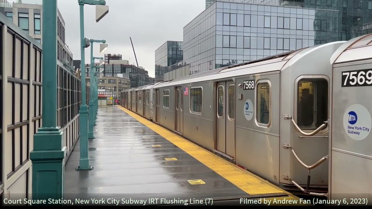 [IRT Flushing Line] 7 trains at Court Square during switch malfunction (Jan 2023)