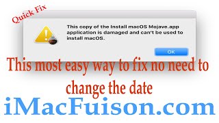 This Copy Of The Install Macos Mojave Application Is Damaged, And Cant Be Used To Install Macos