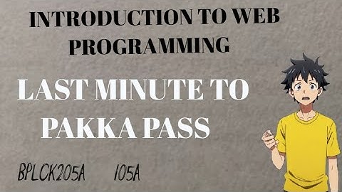 Introduction To Web Programming Vtu Important Questions | BPLCK105A/205A | EASY SIXTY FOUR 