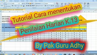 Tutorial penginputan Penilaian Harian K.13