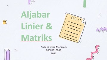 FINAL PROJECT | Aljabar Linear & Matriks
