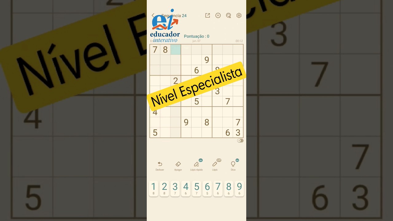 Desafio Diário Sudoku Nível Especialista 