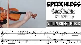 Free Sheet || Speechlesss - Ost. Aladdin || Violin Sheet Music