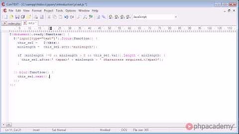 jQuery Tutorial - 88 - Minimum text field length