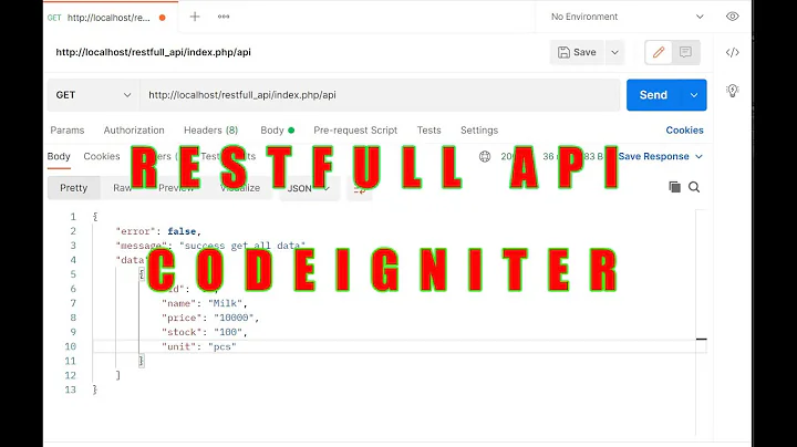 restfull api codeigniter (get ,post, put, delete)