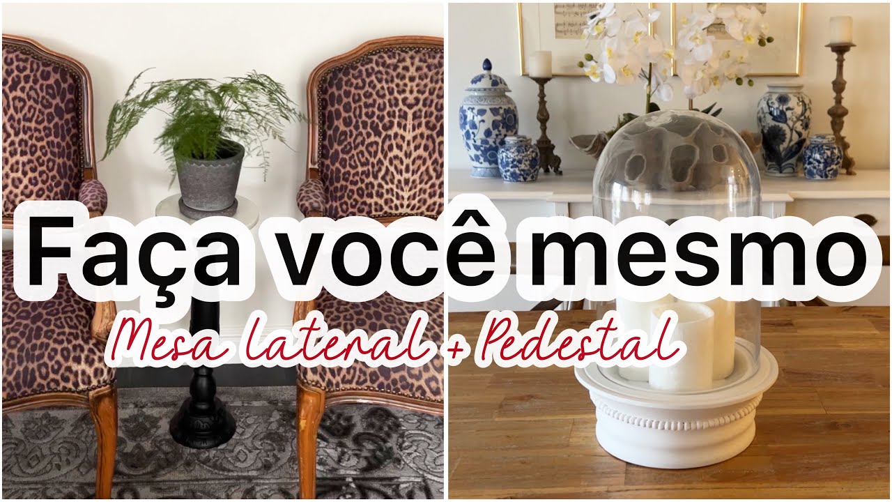 Como fazer mesa lateral + pedestal-2 Faça você mesmo de decoração
