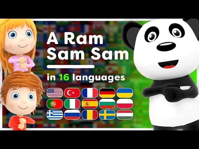 ⭐ A Ram Sam Sam 🎵 All languages! 🌍 Compilation of Nursery Rhymes 🎤 Hey Kids Worldwide class=