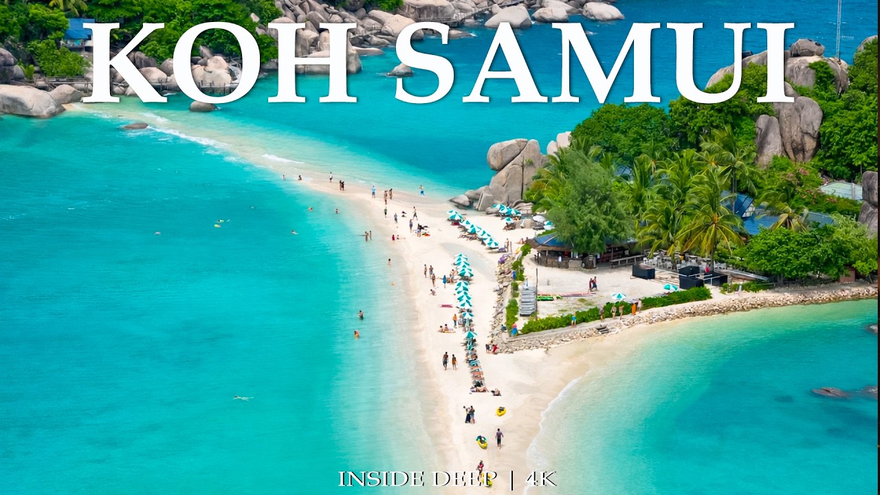 Koh Samui 4k - Palm Fringed Beaches, Turquoise Seas & Island Views Journey  With Deep House Chill