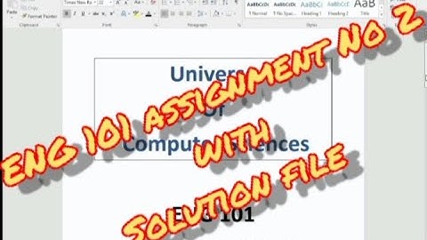 ENG 101 assignment No 2 Fall 2021 Solution ||  ENG 101 assignment No 2 Fall 2022 with solution