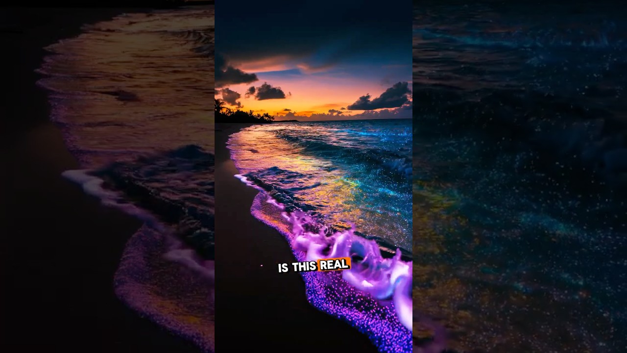 Is This Glowing Beach Real? 🌊✨