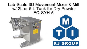Lab-Scale 3D Movement Mixer & Mill w/ 2L or 5 L Tank for Dry Powder - EQ-SYH-5