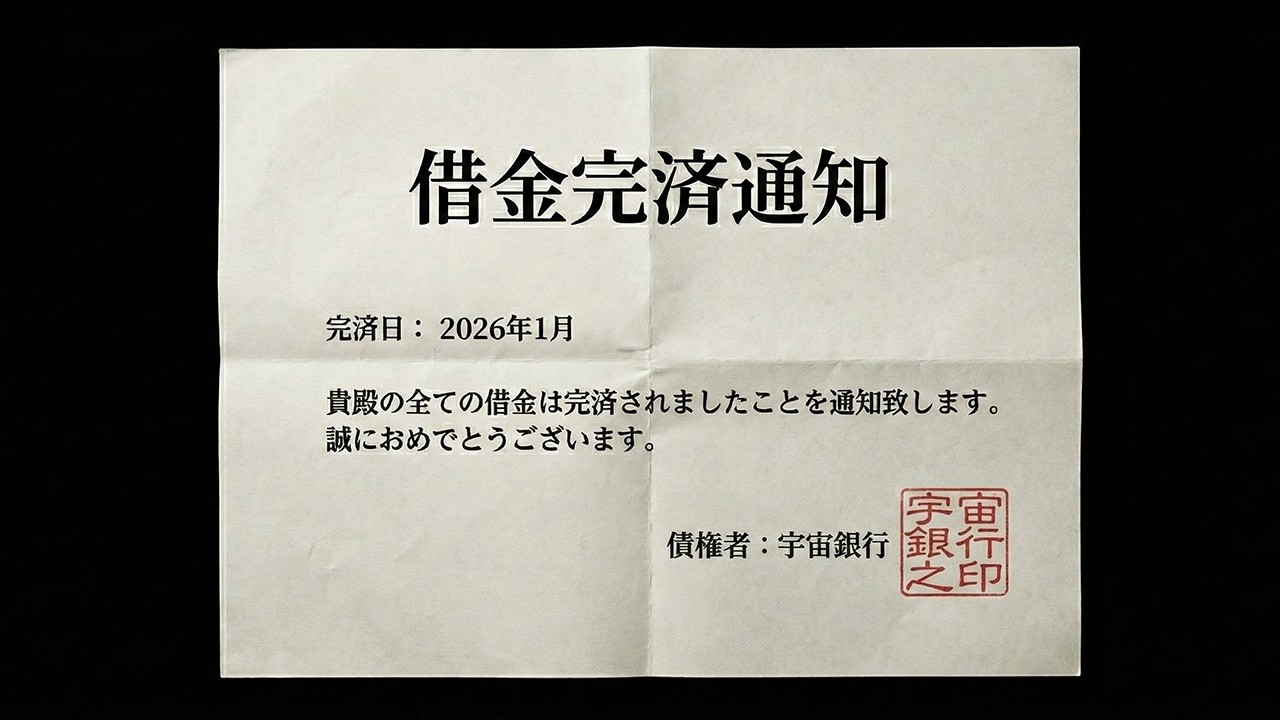5秒以内に見れた人、【借金ゼロ確定】