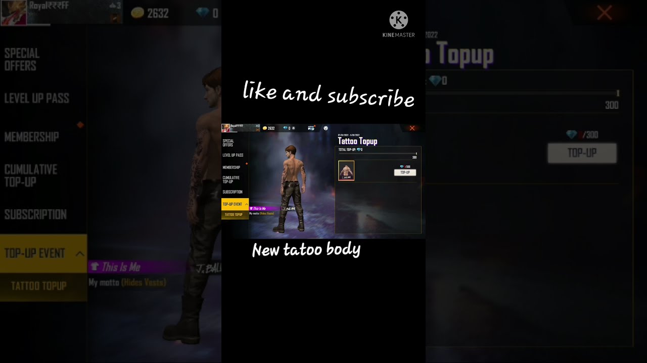 New tattoo Body  in free fire .  