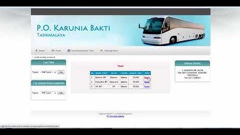 Source Code Aplikasi Pemesanan Tiket Bus Online Php Mysql Open source 360p