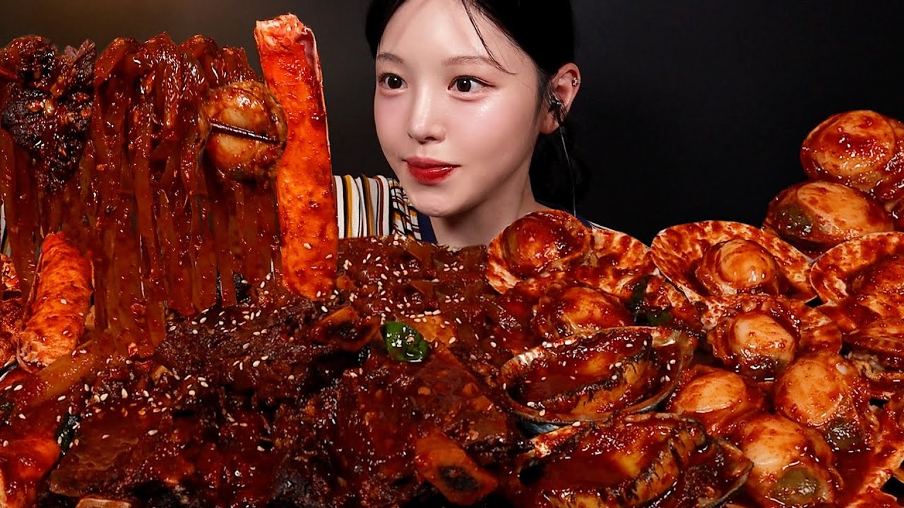 SUB)직접 만든 매운 해물 갈비찜 먹방!🔥대왕 가리비 킹크랩 전복 왕갈비까지 레전드 갱신한 날 Spicy Seafood & Braised Ribs Mukbang Asmr